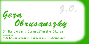 geza obrusanszky business card